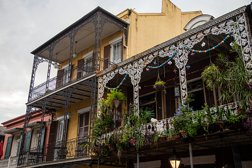 Buildings and balconies of New Orleans, Louisiana, United States