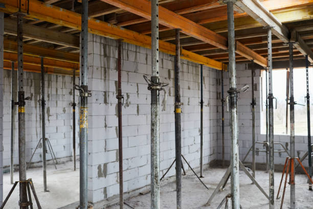 istock The supports of monolithic floor formwork at a construction site. 1361699940