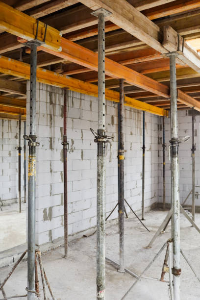 istock The supports of monolithic floor formwork at a construction site. 1361699951