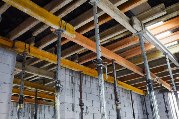 istock The supports of monolithic floor formwork at a construction site. 1361700003