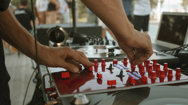 istock Side view close-up of DJ playing music 1361700068