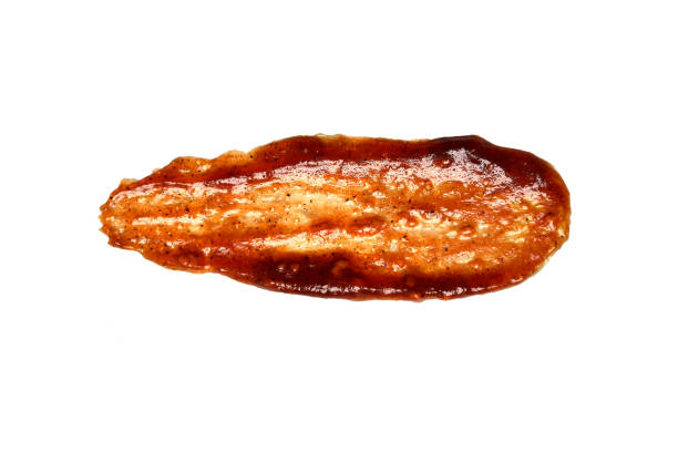 Tasty sauce smeared on white background isolated stock photo