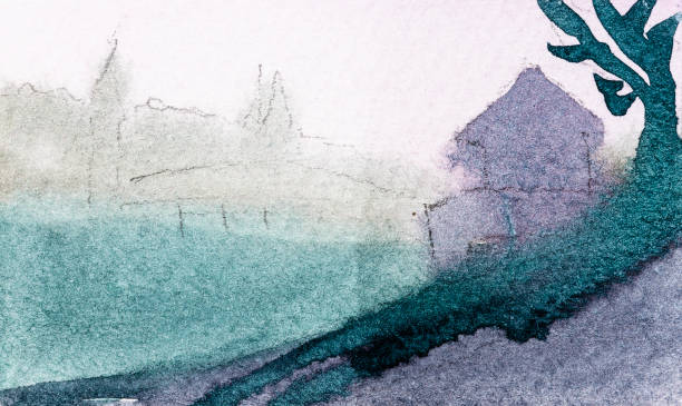 istock sketch of waterfront in Lucerne city in cold dusk 1361703335