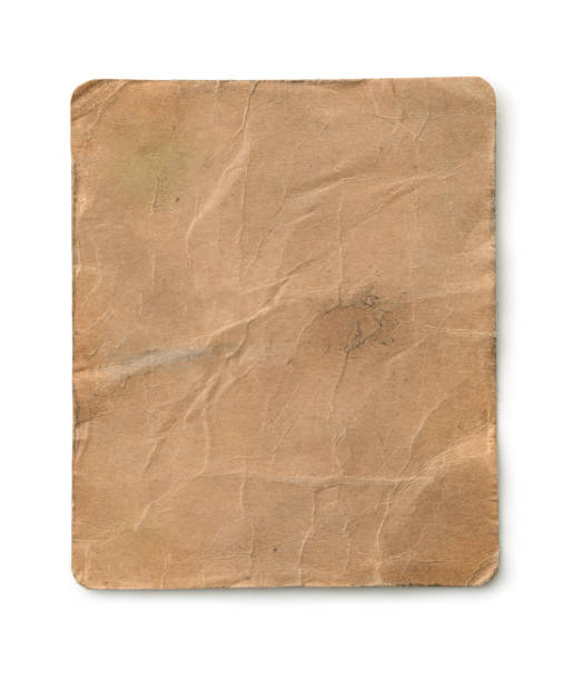 Old dirty paper sheet isolated on white