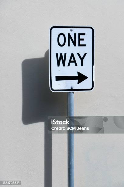 One Way Sign Stock Photo - Download Image Now - Metal, Pole, Dictator