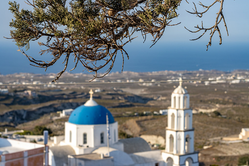 Church Agia Marina and National Observatory on the Hill of Nymphis in Athens, Greece, travel