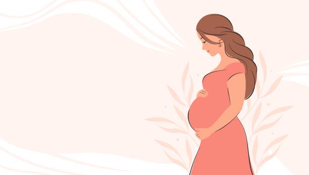 ilustrações de stock, clip art, desenhos animados e ícones de banner pregnant woman 001 - black bass illustrations