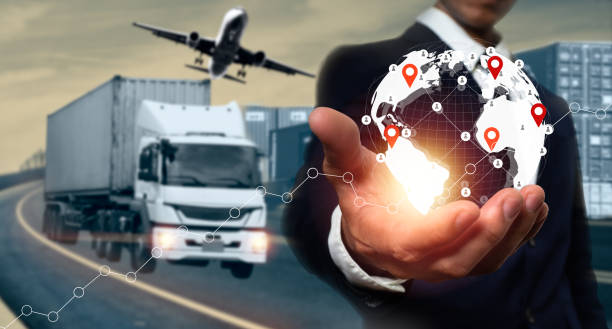 istock A businessman uses his hands on a logistic network distribution and smart transportation and networking intelligent logistics of truck and cargo, logistic import export and industry. 1361739009