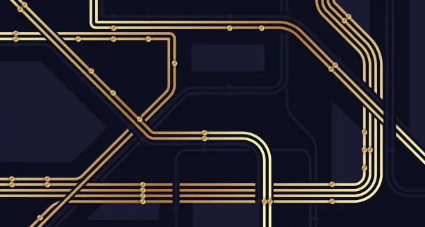 Vector illustration of Networking Lines Pathways Abstract Background