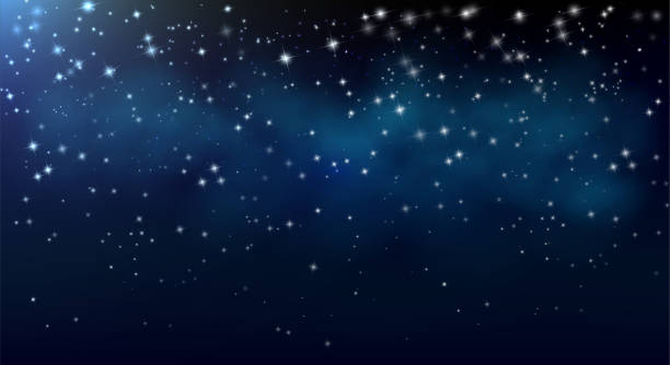 istock Night sky with stars and the Milky way in the distance. 1361752326