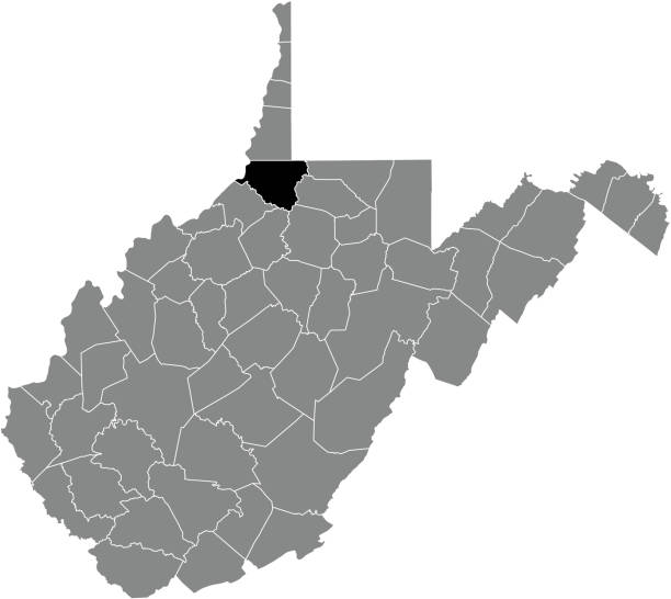 ilustrações de stock, clip art, desenhos animados e ícones de location map of the wetzel county of west virginia, usa - west virginia map topography topographic map