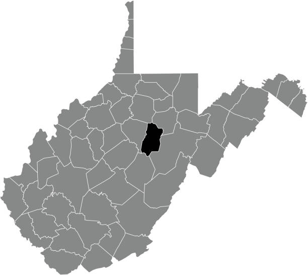 ilustrações de stock, clip art, desenhos animados e ícones de location map of the upshur county of west virginia, usa - west virginia map topography topographic map