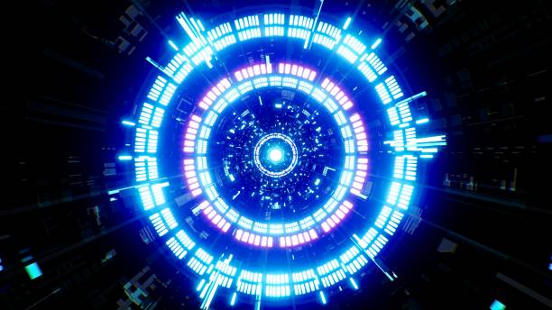 istock Glowing Warp Portal Neon VJ Tunnel 1361758207
