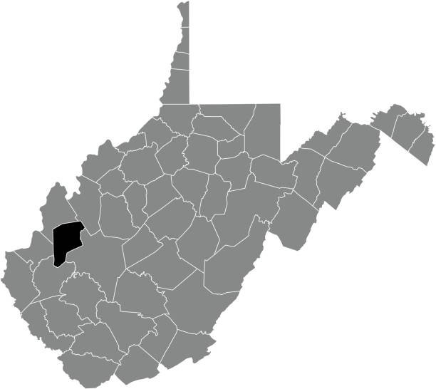 ilustrações de stock, clip art, desenhos animados e ícones de location map of the putnam county of west virginia, usa - west virginia map topography topographic map