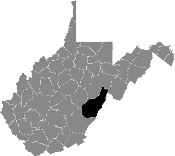 ilustrações de stock, clip art, desenhos animados e ícones de location map of the pocahontas county of west virginia, usa - west virginia map topography topographic map