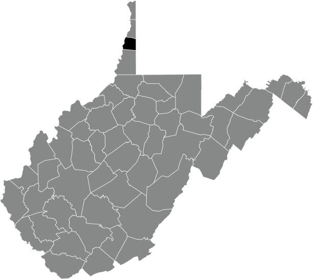 ilustrações de stock, clip art, desenhos animados e ícones de location map of the ohio county of west virginia, usa - west virginia map topography topographic map