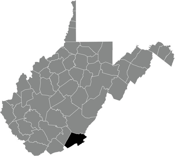 ilustrações, clipart, desenhos animados e ícones de mapa de localização do condado de monroe da virgínia ocidental, eua - west virginia map topography topographic map