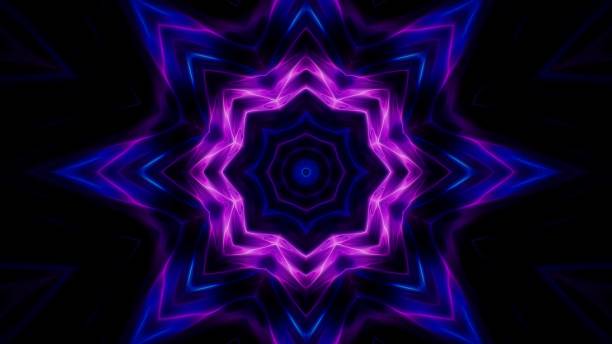 istock Glow Flower Shape Neon Energy Spread Out Background 1361758349