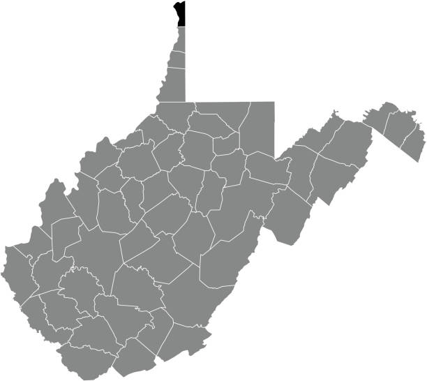 ilustrações, clipart, desenhos animados e ícones de mapa de localização do condado de hancock da virgínia ocidental, eua - west virginia map topography topographic map