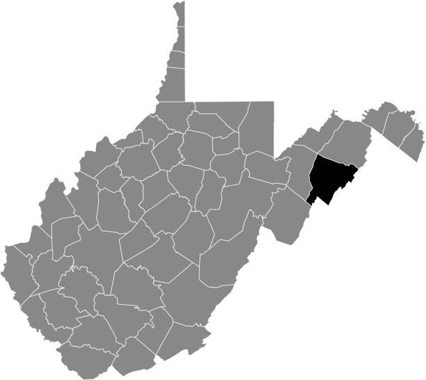 ilustrações, clipart, desenhos animados e ícones de mapa de localização do condado de hardy da virgínia ocidental, eua - west virginia map topography topographic map