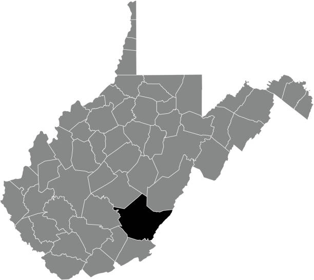 ilustrações, clipart, desenhos animados e ícones de mapa de localização do condado de greenbrier da virgínia ocidental, eua - west virginia map topography topographic map