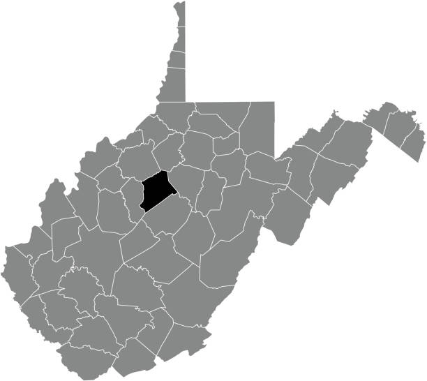 ilustrações de stock, clip art, desenhos animados e ícones de location map of the gilmer county of west virginia, usa - west virginia map topography topographic map