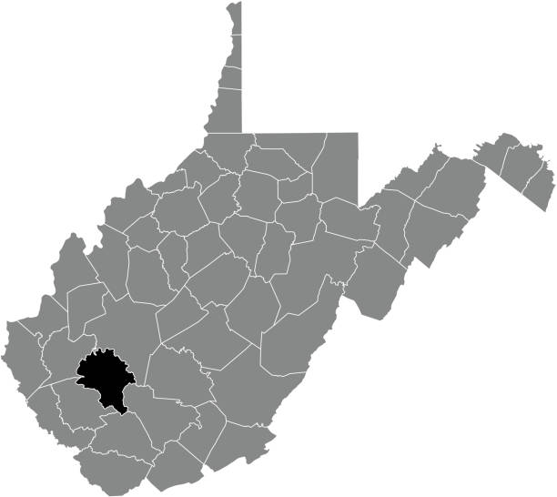 ilustrações, clipart, desenhos animados e ícones de mapa de localização do condado de boone da virgínia ocidental, eua - west virginia map topography topographic map