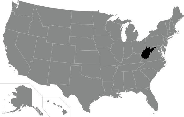 ilustrações, clipart, desenhos animados e ícones de mapa de localização da virgínia ocidental, eua - west virginia map topography topographic map