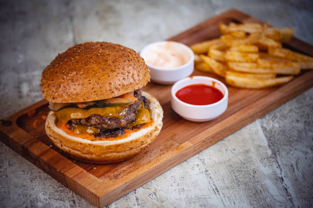 istock Fresh tasty homemade hamburger 1361778737