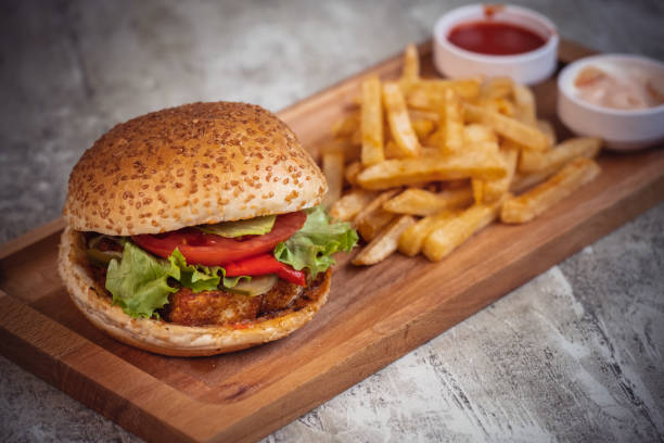istock Hamburger and french fries 1361779890