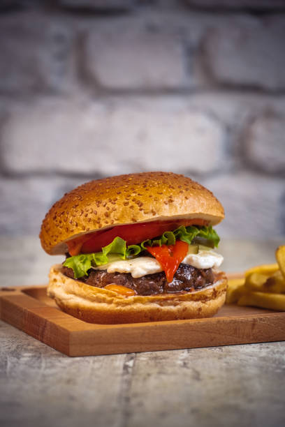 istock Hamburger and french fries 1361780352