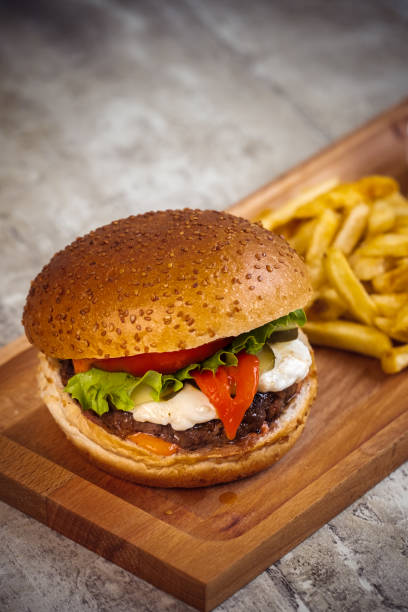 istock Hamburger and french fries 1361780965