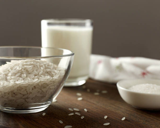istock Ingredients for making rice milk porridge 1361781498