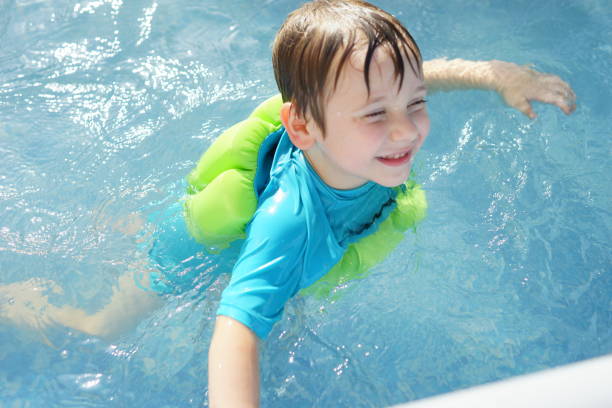 istock Happy Child In a swimming pool 1361784721