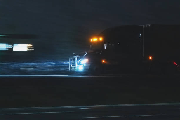 istock Semi Truck on Highway in Winter 1361785528