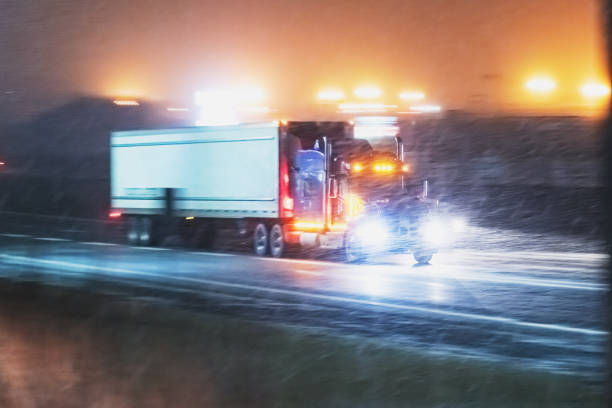 istock Semi Truck on Highway in Winter 1361785530