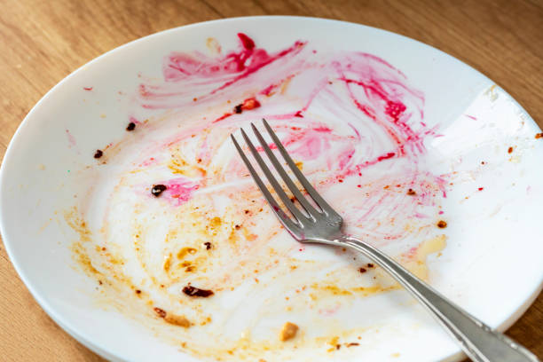 istock Cutlery.  fork on a plate. Dirty dishes 1361785601