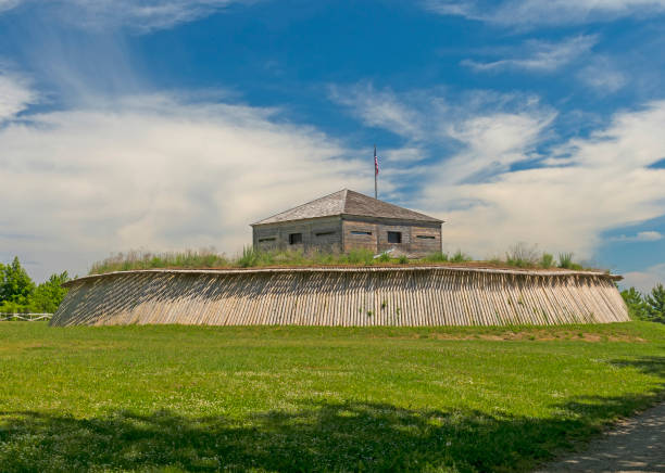 Historic buildings and barracks of the Vancouver Barracks National Historic District and the reconstructed Fort Vancouver stockade