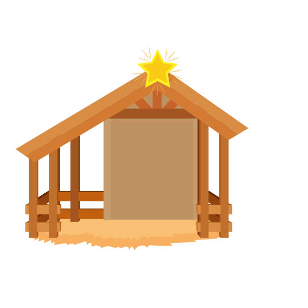 isolated christmas sickle with star nativity vector - getty 幅插畫檔、美工圖案、卡通及圖標