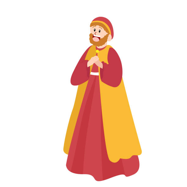 isolated wise man christmas character vector - getty 幅插畫檔、美工圖案、卡通及圖標