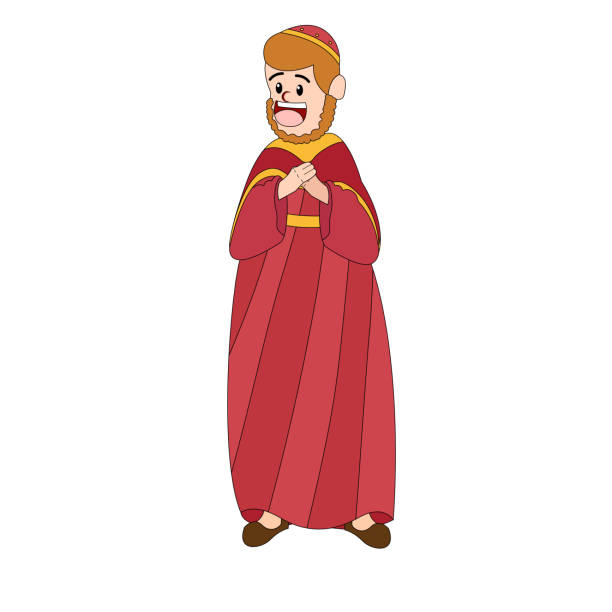 isolated wise man christmas character vector - getty 幅插畫檔、美工圖案、卡通及圖標