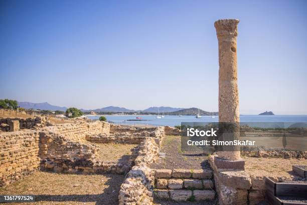 Ancient Ruins Of Nora Sardinia Italy Stock Photo - Download Image Now - Italy, Ancient, Ancient Civilization
