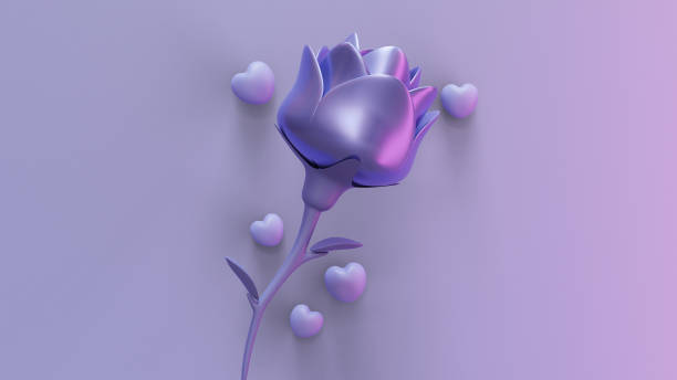 istock Valentine Copy Space Template WIth Flower 3D Rendering Illustration 1361799289