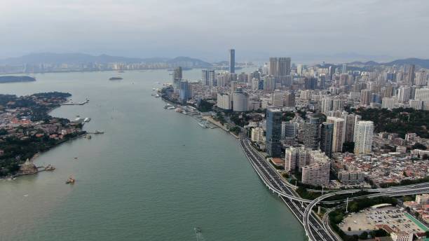 istock A seaside city on a rainy day 1361801196