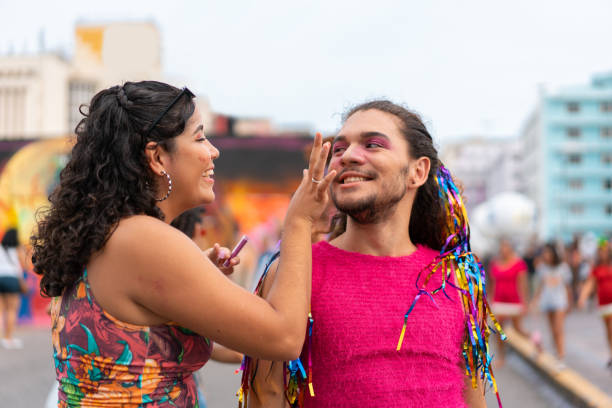 istock People painting their faces at Carnival 1361803811