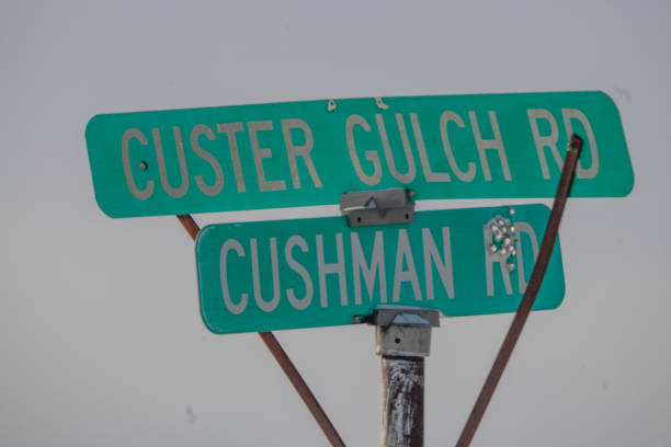 istock Old rural Montana road signs  (Custer, Cushman) 1361808270
