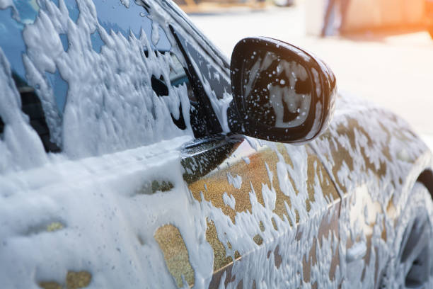 istock A man with a high pressure hose applies foam 1361808373