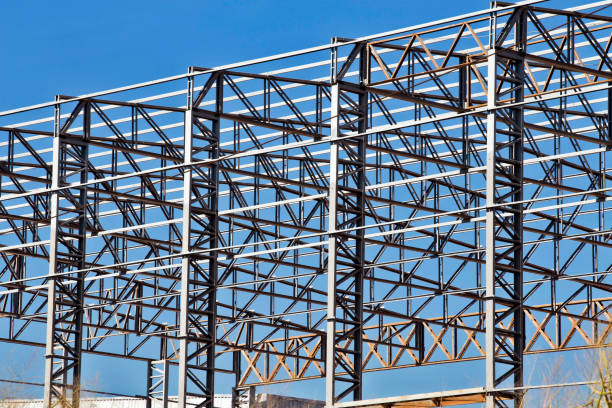 istock Metal structure of industrial warehouse 1361809876