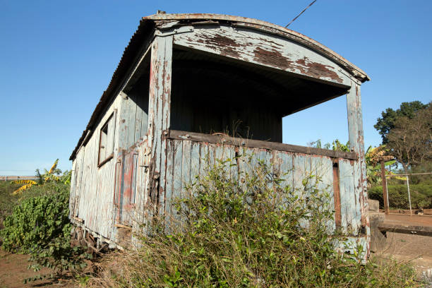 istock Old train wagon deteriorating at the station 1361810834