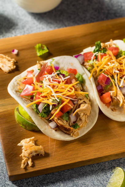 istock Homemade Shredded Chicken Tacos 1361813011